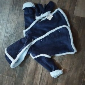 Baby Neutral Velour Jacket with Mittens